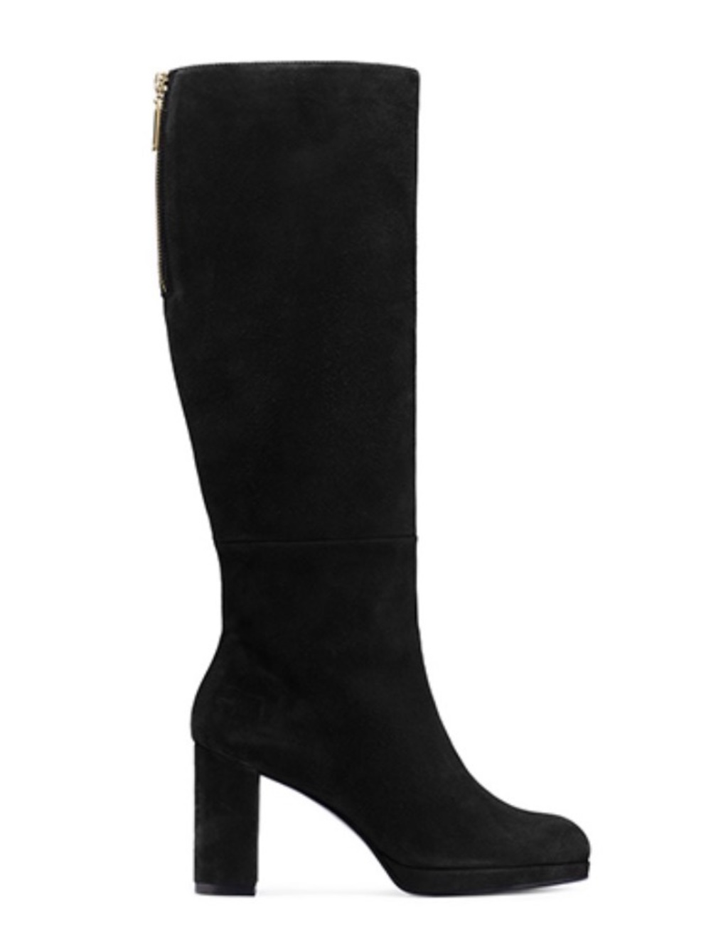 Stuart Weitzman Knee-High Black Suede Boots, Size 12, NEW w/Dust Bag & Box